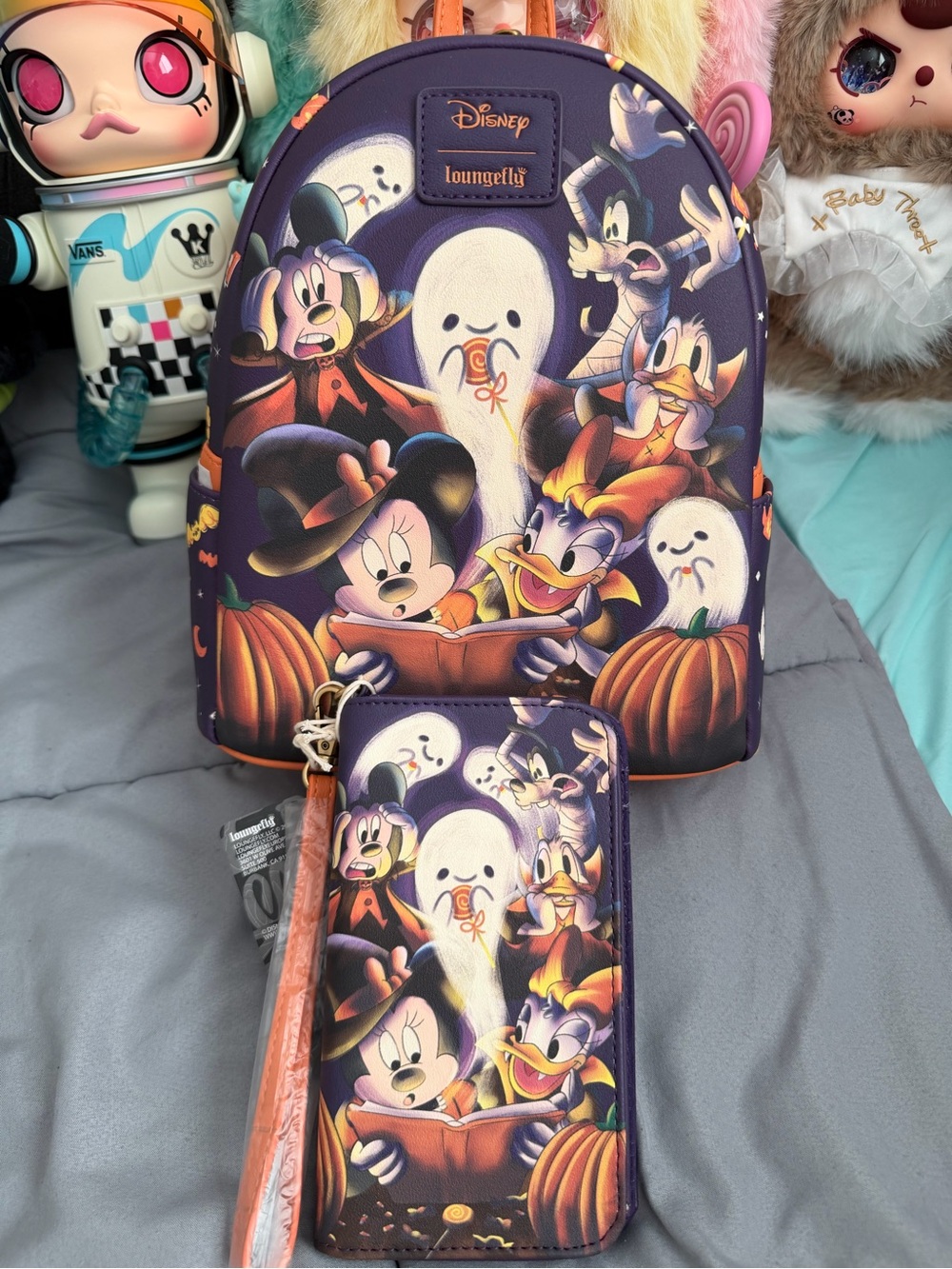 Loungefly Purple Halloween Disney Character Backpack and Wallet Set - Picture 1 of 10